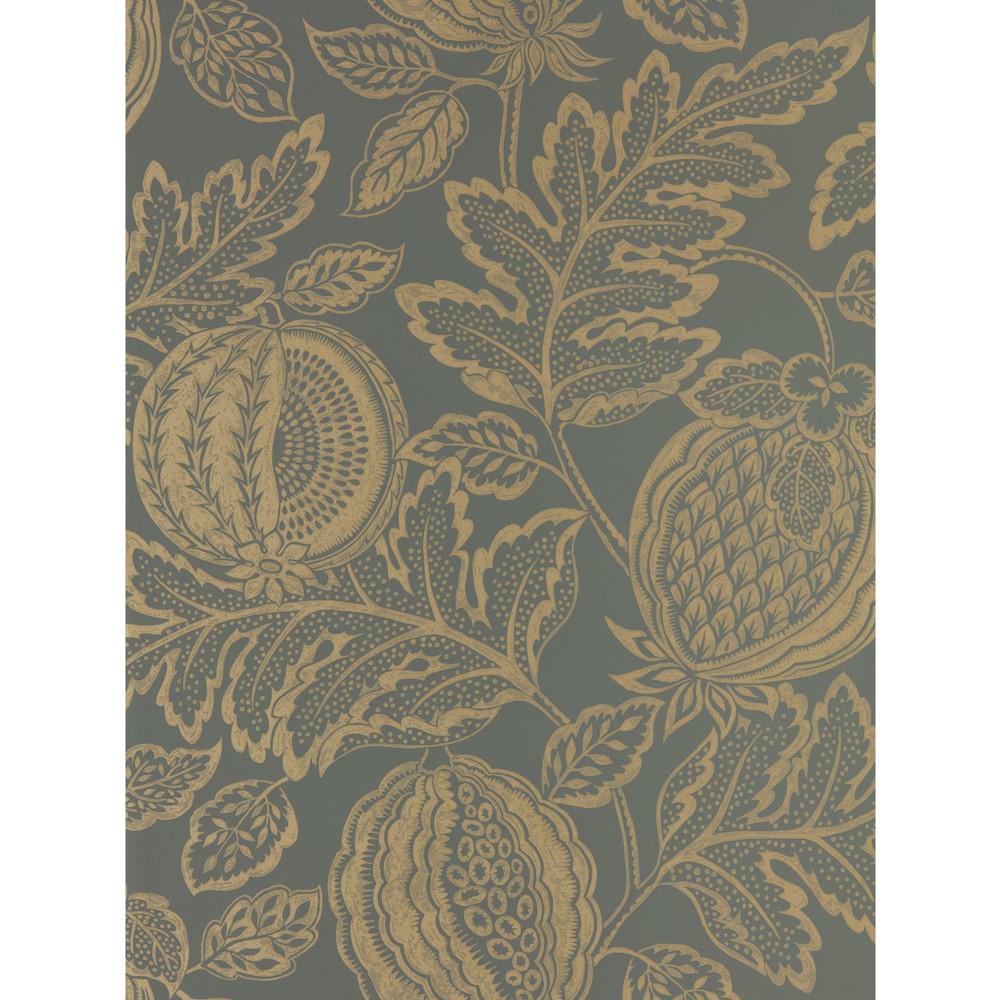 Cantaloupe Wallpaper 216764 by Sanderson in Bastille Blue